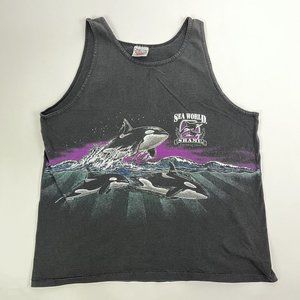 Vintage 1994 Sea World Shamu Break Tank Top T Shirt Sz L San Segal Orca Whale